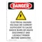 Signmission Safety Sign, OSHA Danger, 5" Height, Electrical Hazard, Portrait OS-DS-D-35-V-2313 - alternate 1